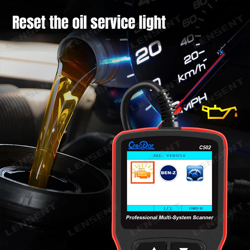 Lensent Автомобильный сканер Creator C502 OBD2 диагностический инструмент для Benz W211 W209 C200 W203