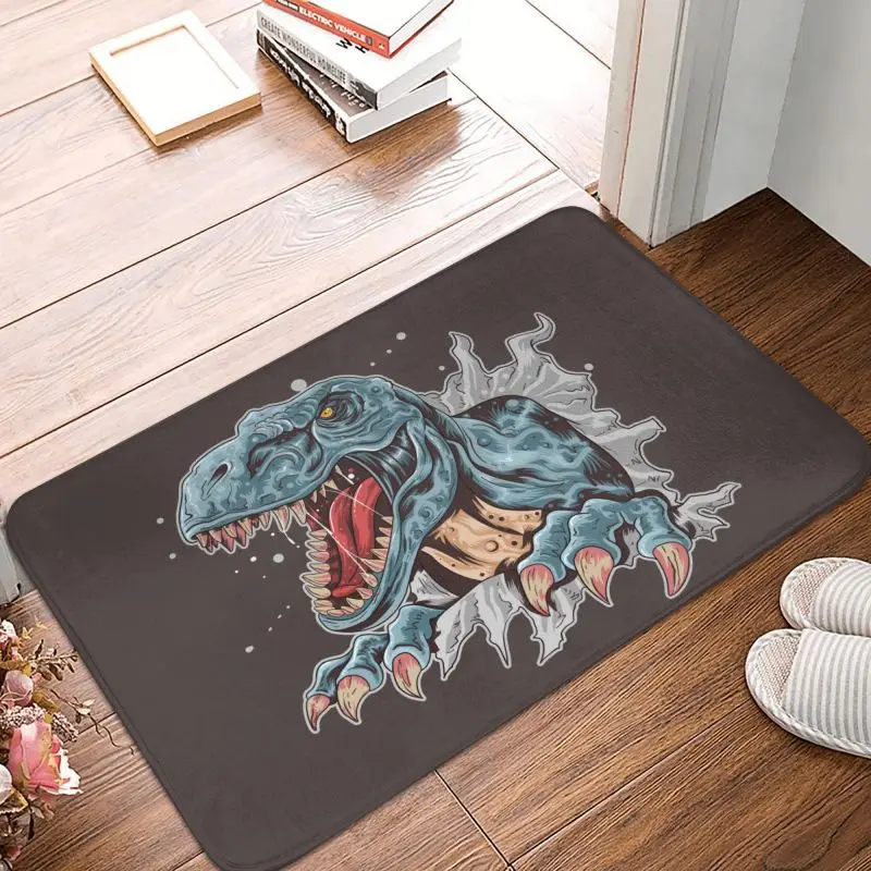 

T Rex Jurassic Dinosaur Front Door Floor Entrance Mats Outdoor Dino T-Rex Bathroom Kitchen Doormat Toilet Carpet Rug Footpad