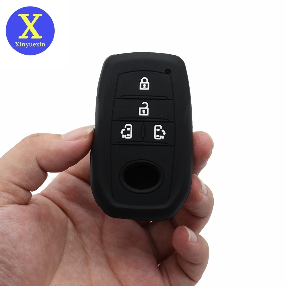 

Xinyuexin Remote Smart Key Fob Cover Silicone Rubber Case Fit for TOYOTA Sienna 4 Buttons Holder Bag Protection Car Accessories