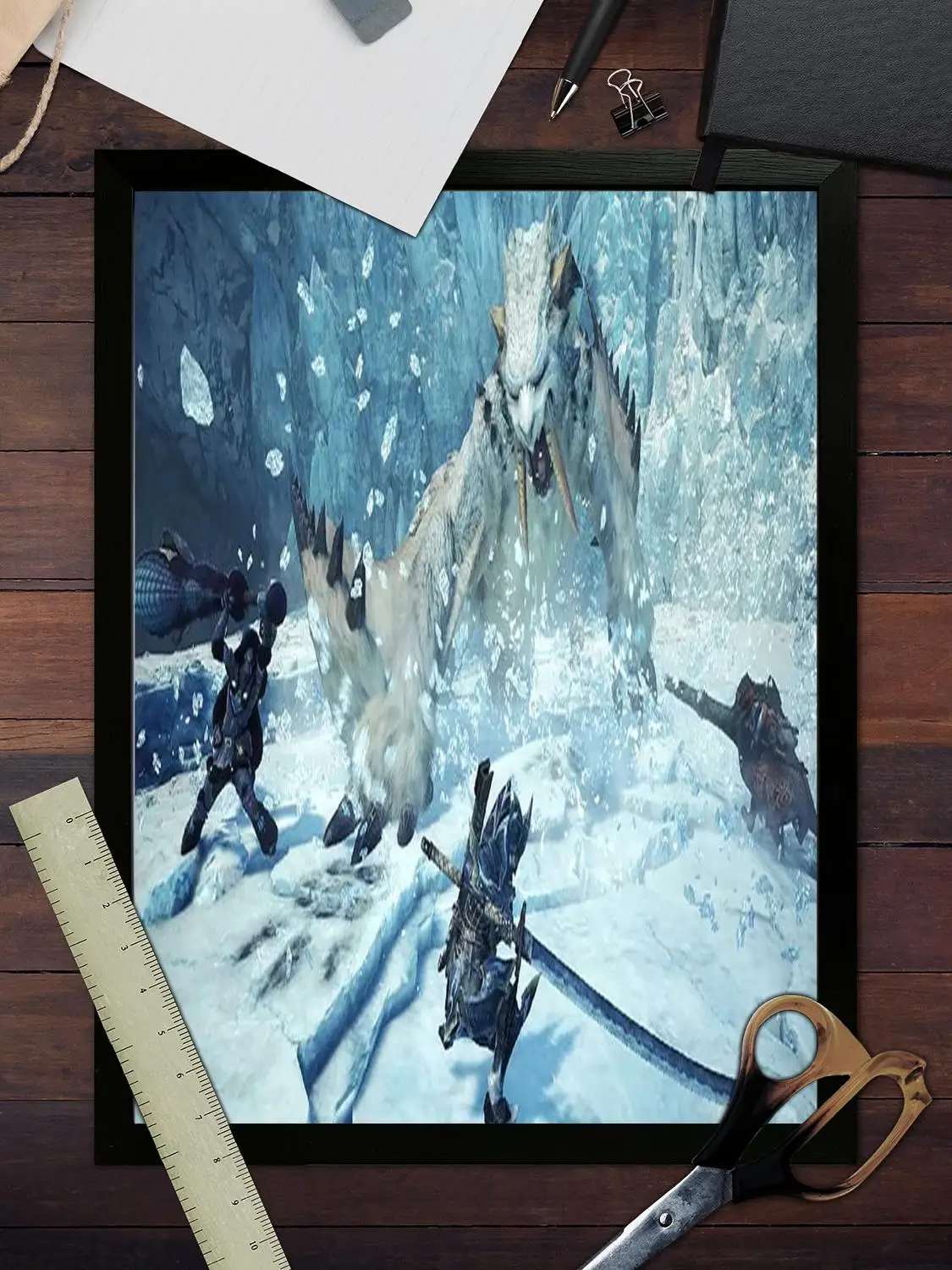 Художественный постер на холсте с изображением игры Monster Hunter настенная