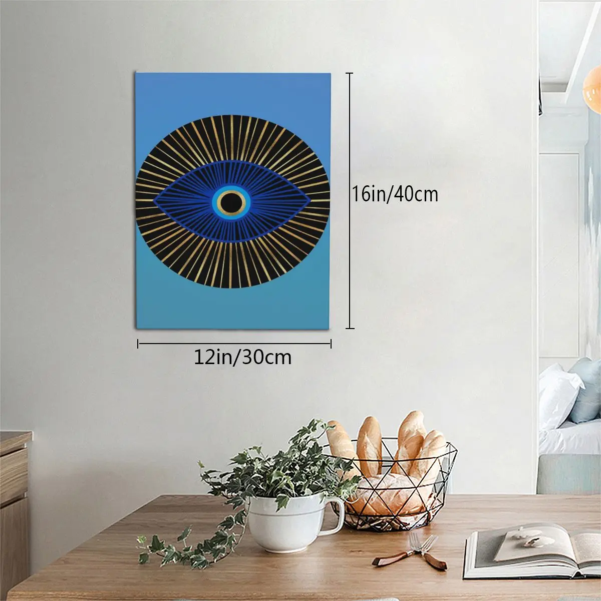 Сглаз защиты синее золото всевидящий глаз высококачественные холсты безрамные