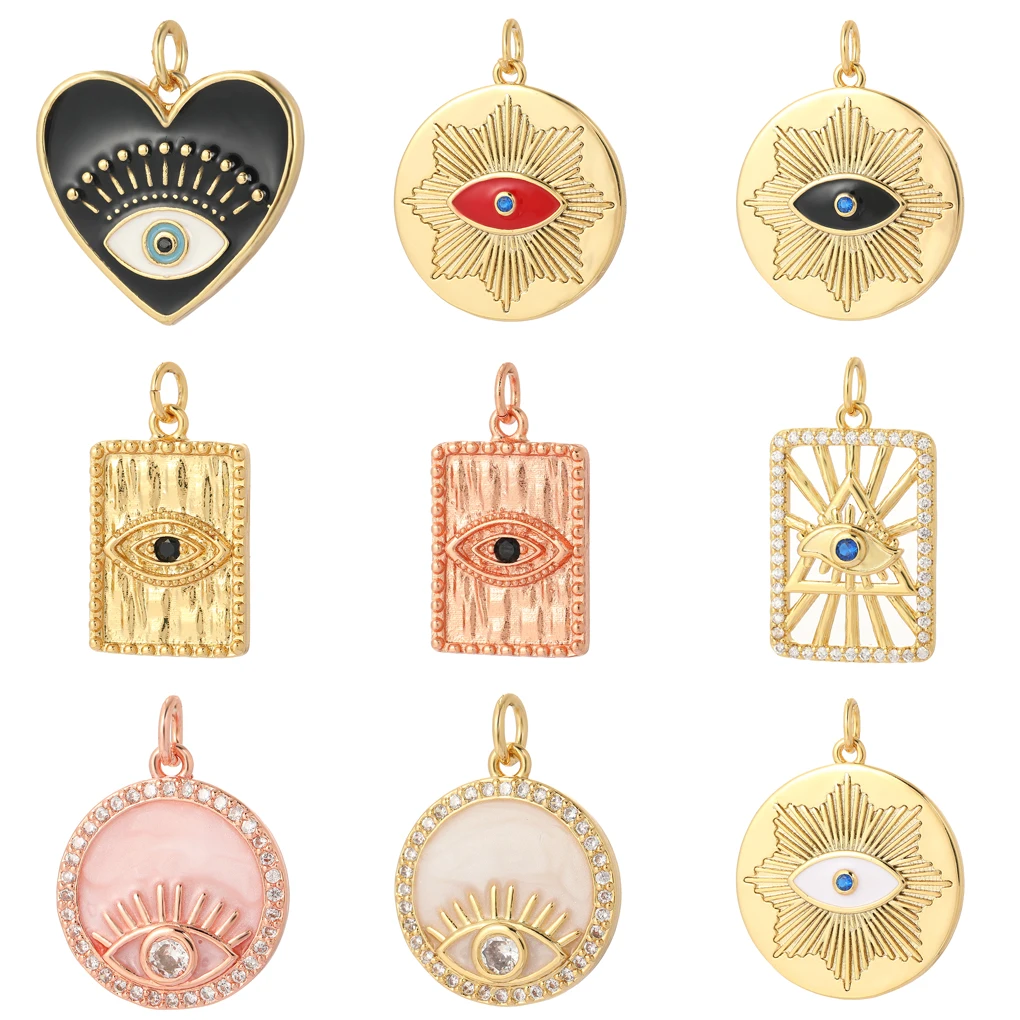 

Turkish Evil Blue Eyes Diy Pendant Charms for Jewelry Making Supplies Cute Earrings Charms Gold Color Designer Nail Phone