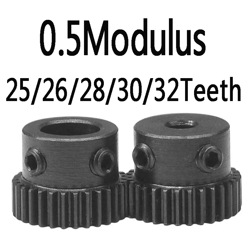

0.5Modulus 25/26/28/30/32 Teeth Transmission Gear 0.5M26T 0.5M28T Positive Straight Tooth with Step Boss 45 Steel 0.5M25T