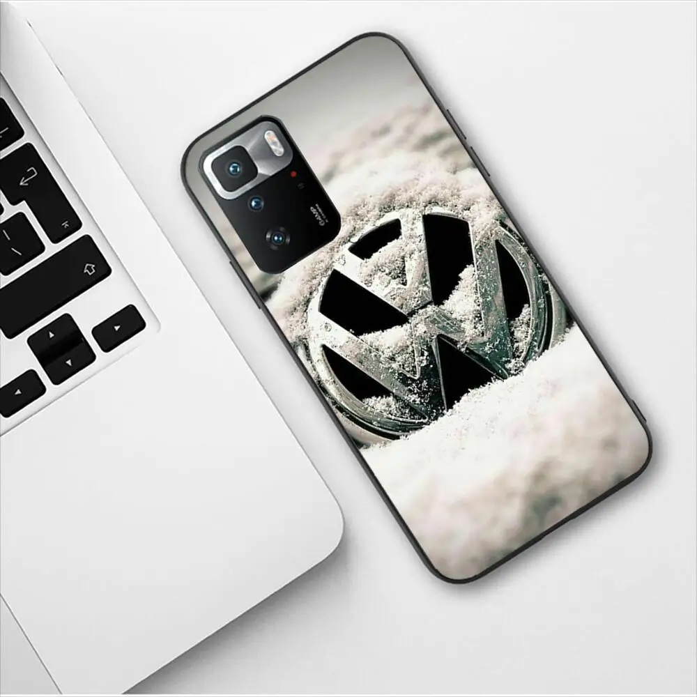 Volkswagen Car Logo New Fashion Phone Case for Redmi 9 9A 7A 10 8A 10A 8 Note 11 10S 7 11S Plus POCO X3 Pro Black Soft Covers