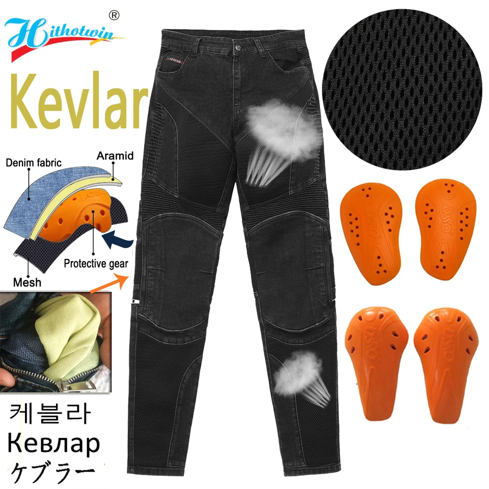 

Motorcycle Men's Aramid Motocross Casual Motorbike Touring Motocycle Jeans Trousers Protective Gear