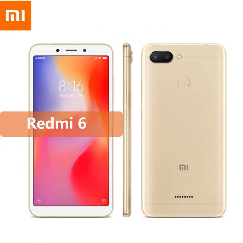 Xiaomi Redmi 6 Smartphone Googleplay Android Cellphone 4GB 64GB Face Unlocking 3GB 32GB