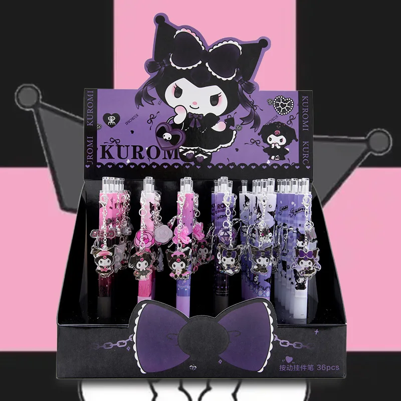 

36 шт. подвеска Sanrio, гелевая фотолампа с надписью Kuromi, нейтральная ручка, канцелярские принадлежности для учеников, офисные и школьные принадлежности, оптовая продажа