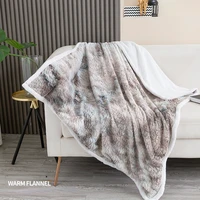 Decorative Sofa Blankets Tie-dye Fur Throw Blanket Double Layer Warm Blanket Office Nap Sleeping Blanket 152x127cm