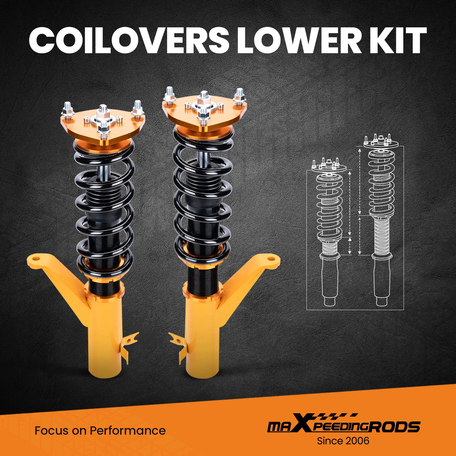 

Coilover Suspension Set For Honda Civic EM2 2001 2002 2003 2004 2005 Coil Struts Adjustable Height Shock Strut Dampering Force