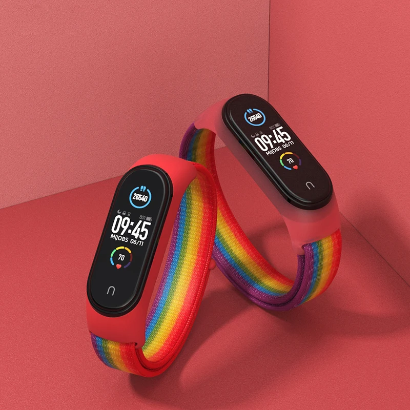 Nylon Strap For Xiaomi Mi Band 7 4 3 5 6 Bracelet Wristband Sports Breathable Bracelet For Miband 5 4 3 Replacement Correa Strap