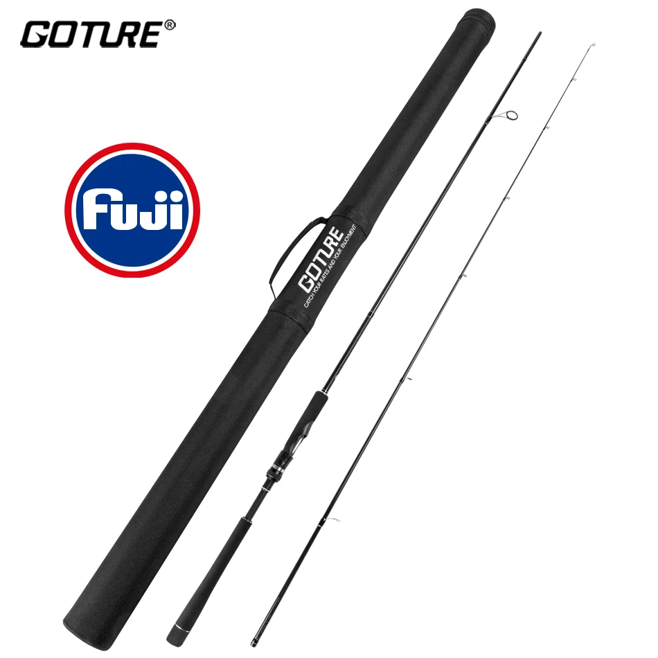 Goture Aerglo FUJI Rings Spinning Fishing Rod 2.58M 2.7M 36T High Carbon Ultra Light M MH 2 Sections Rod with Tube enlarge