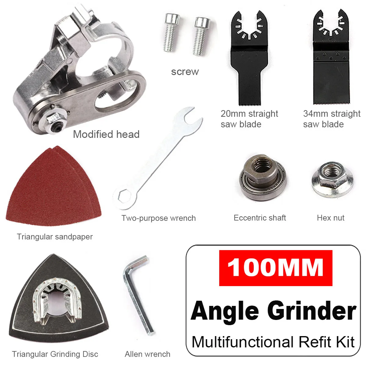 

Multi-Function Angle Grinder Modification Refit Tools Kit Woodworking Kit Cutting Machine Set for All 100mm Angle Grinder