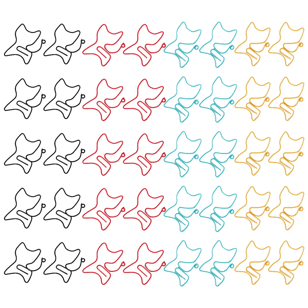 

50pcs Practical Clips Creative Cat Shape Paper Clips (Random Color)