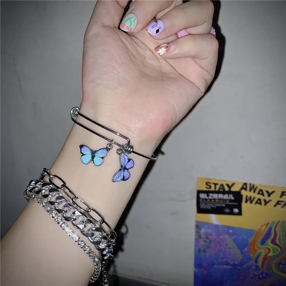 

Dincior Korean 2021 New Ins Double Butterfly Bracelets Girls Accessories