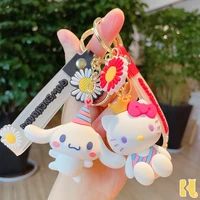 pokemon kawaii hello kitty kuromi keychain fashion japanese anime figure doll key ring key chain pendant for bag phone jewelry
