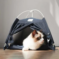 pet tent house cat bed portable teepee thick cushion available for dog puppy outdoor indoor portable linen pet dog tent supplies