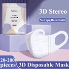 Одноразовая маска для лица для взрослых женщин мужчин детей Дышащие 3D стерео трехслойные фильтры ткань мелтблаун белые черные одноразовые маски