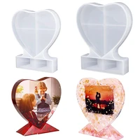 resin moulds silicone diy crystal epoxy mirror ornaments love rectangle photo frame silicone mold making accessories