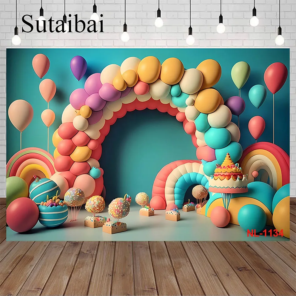 

Photography Background Sweets Lollipop Candy House Candyland Girl Birthday Party Portrait Decor Photo Backdrop Studio