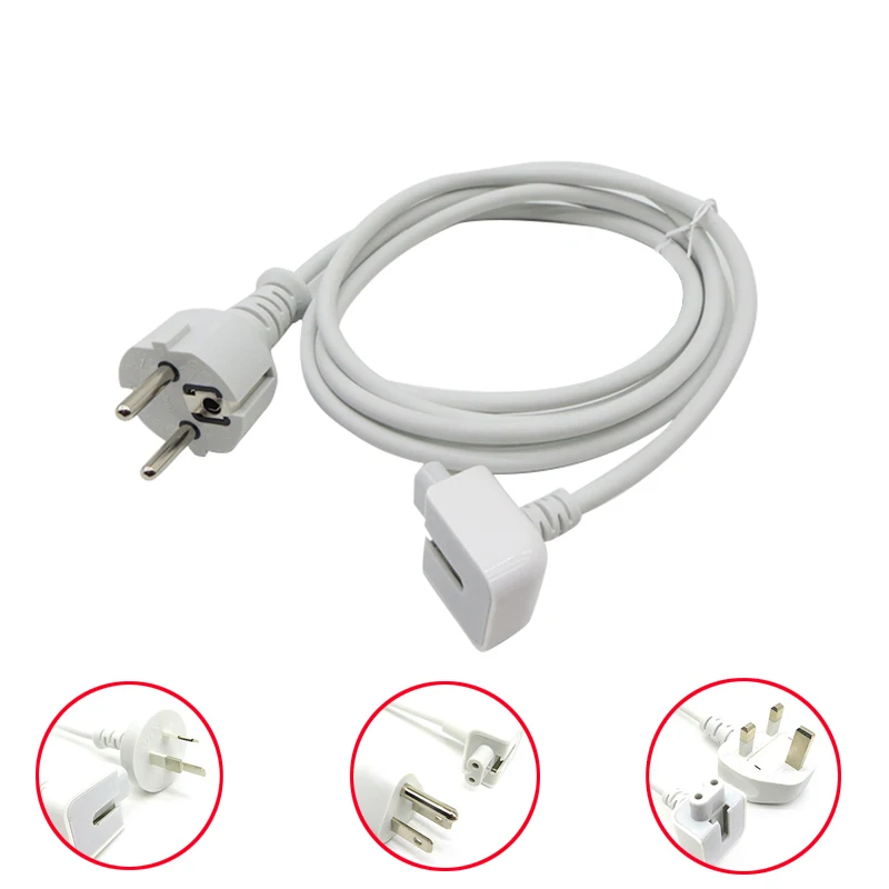 Eu / Us /au /uk Plug Extension Cable Cord For Apple Macbook Pro Air Ipad Ac Wall Charger Adapter