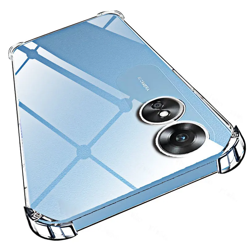 

Противоударный мягкий прозрачный чехол из ТПУ для OPPO A17 A17k A16 A16s A16k A16e A15 A15s, переднее закаленное стекло, задняя Гидрогелевая пленка