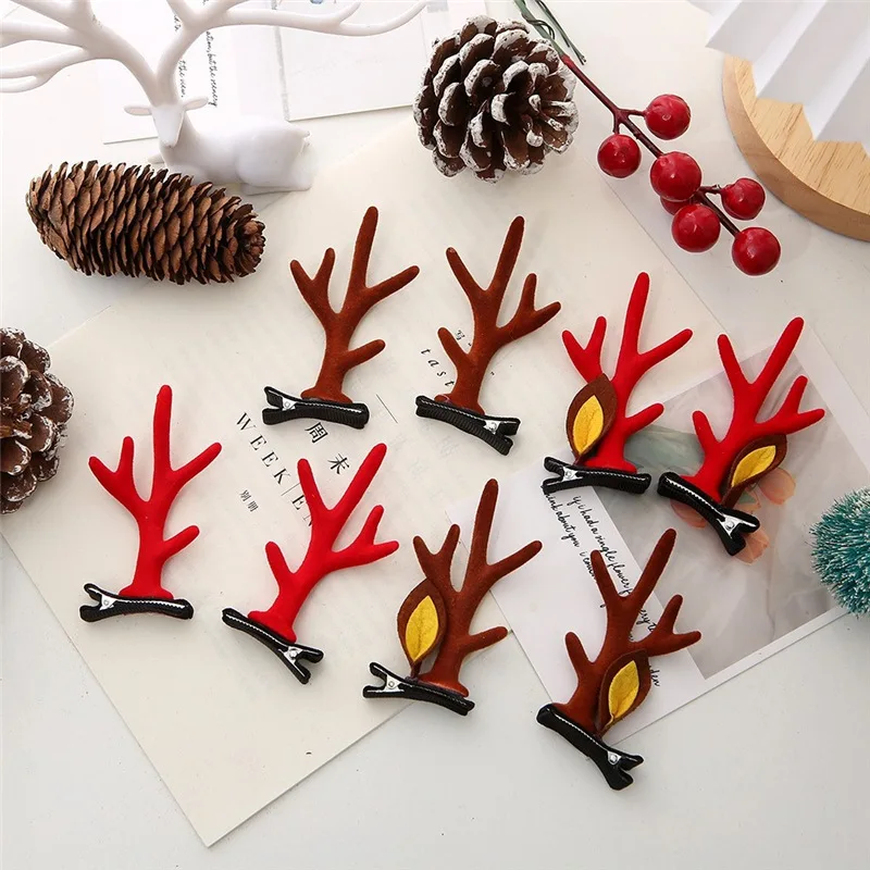 

New Fashion Santa Elk Ear Hairpins Girl Santa Snowman Hairpins Christmas Party Hairpins Children's Headwear Accessories