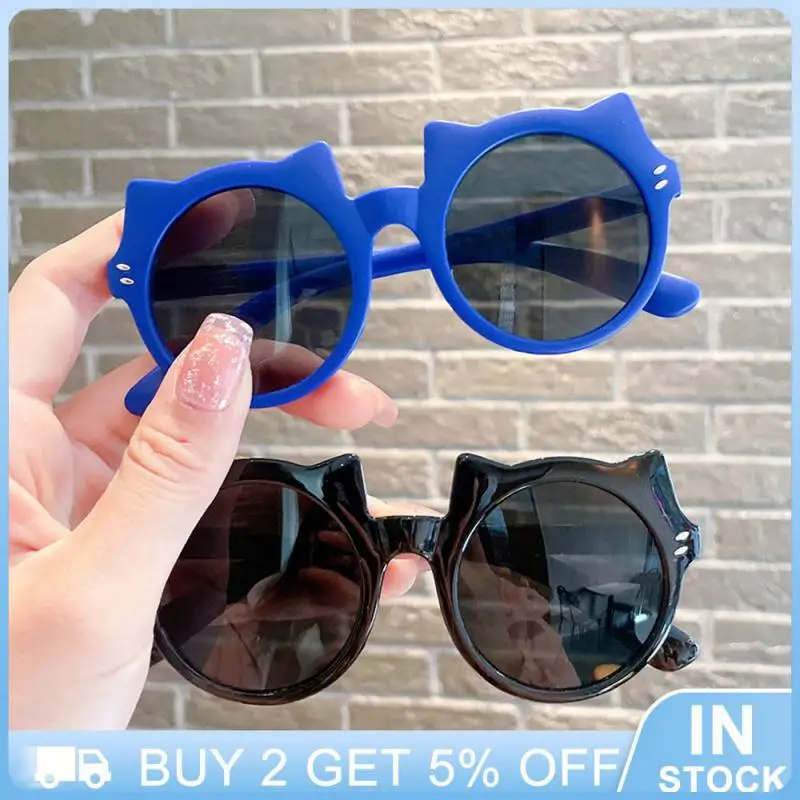 

Детские солнцезащитные очки, круглые очки с цветами, котом, милые Мультяшные детские солнцезащитные очки для девочек, Модные Винтажные Солнцезащитные очки для путешествий и парки