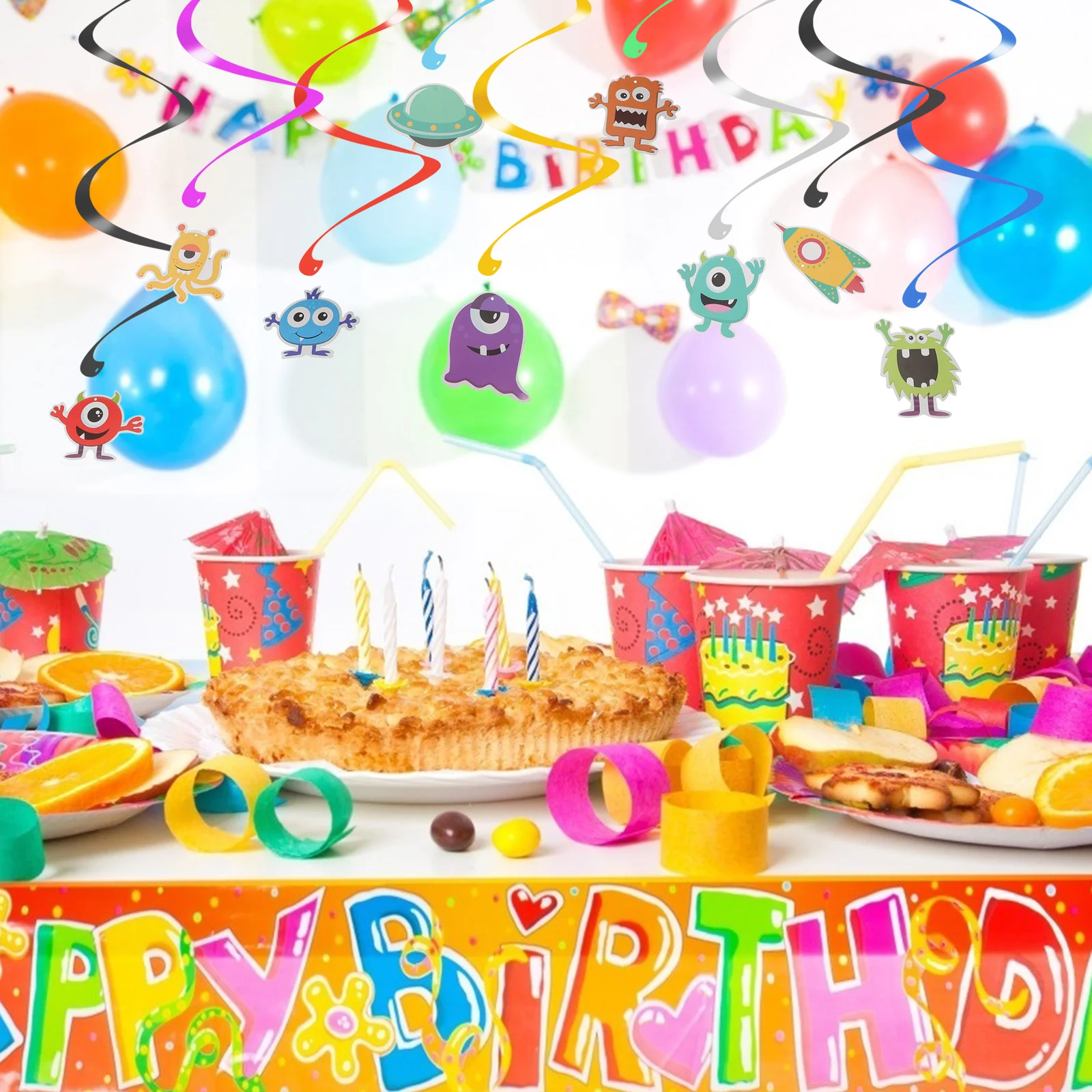 18 шт. украшения для вечеринки вихревые на день рождения завитки растяжки