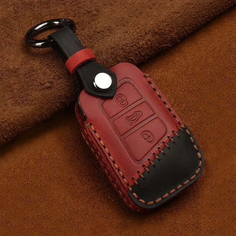 Чехол для автомобильного ключа VW PASSAT 2015-2020 B8 Skoda Kodiaq Superb A7 кожаный