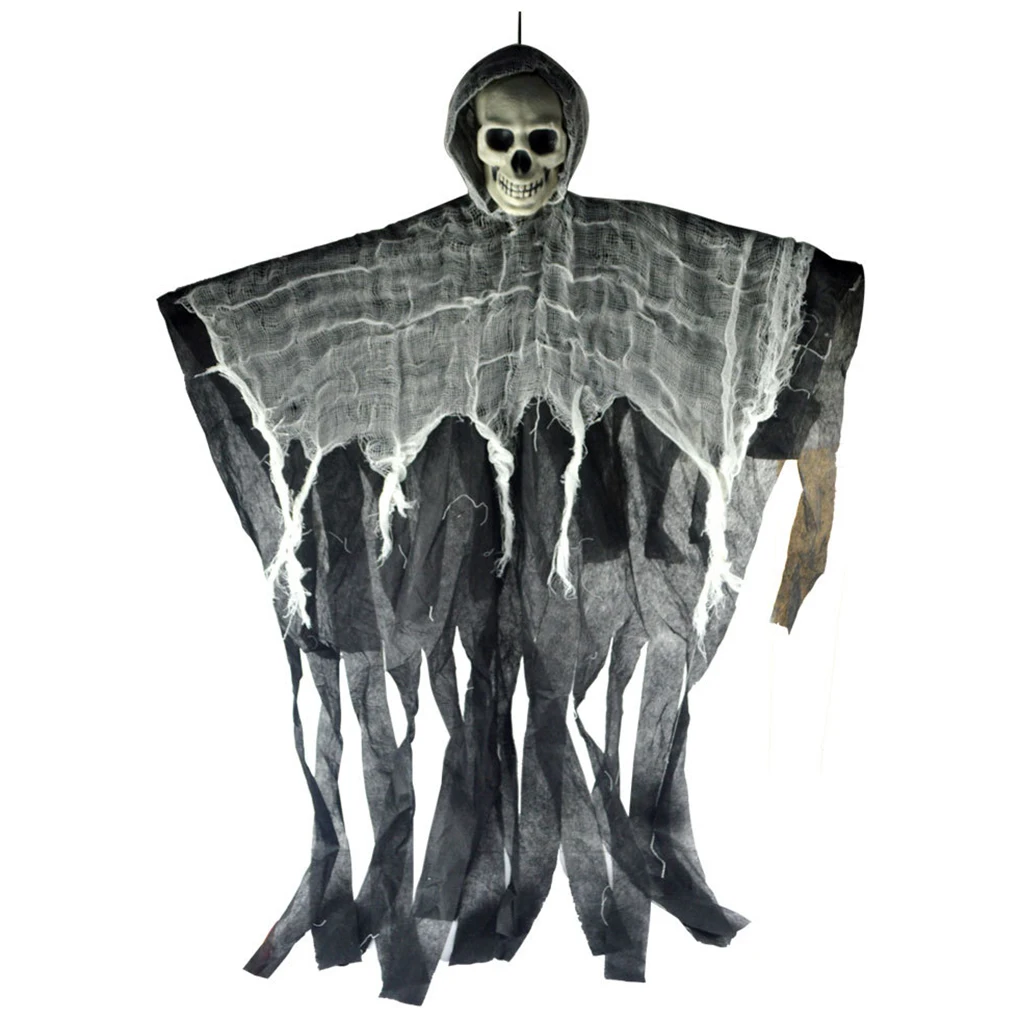 

Halloween Haunted House Hanging Ghost Halloween Decoration Horror Props Creepy Skeleton Hanging Grim Reaper Home Door Bar Decor