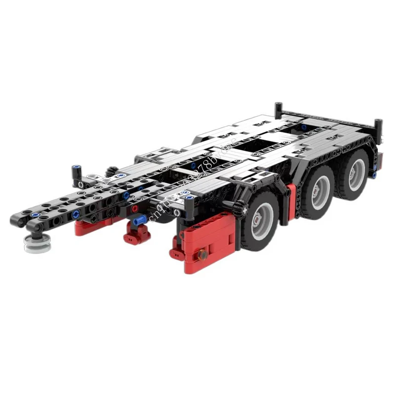 

555PCS High-Tech Mechanical MOC Container Flatbed Trailer Model Building Blocks Technical Bricks DIY Creative Assembly Toys Gift