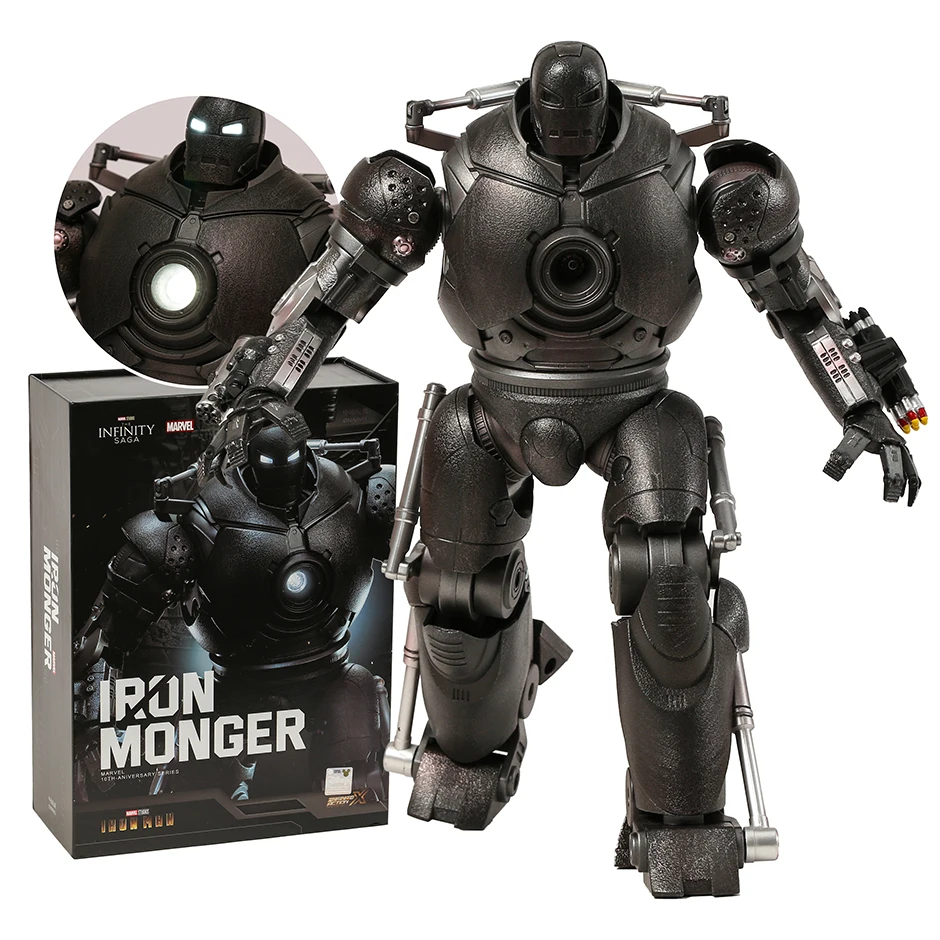 

ZD Original Iron Man Iron Monger 1/10 Scale Light Up Collectible Model Doll Action PVC Figure Toy