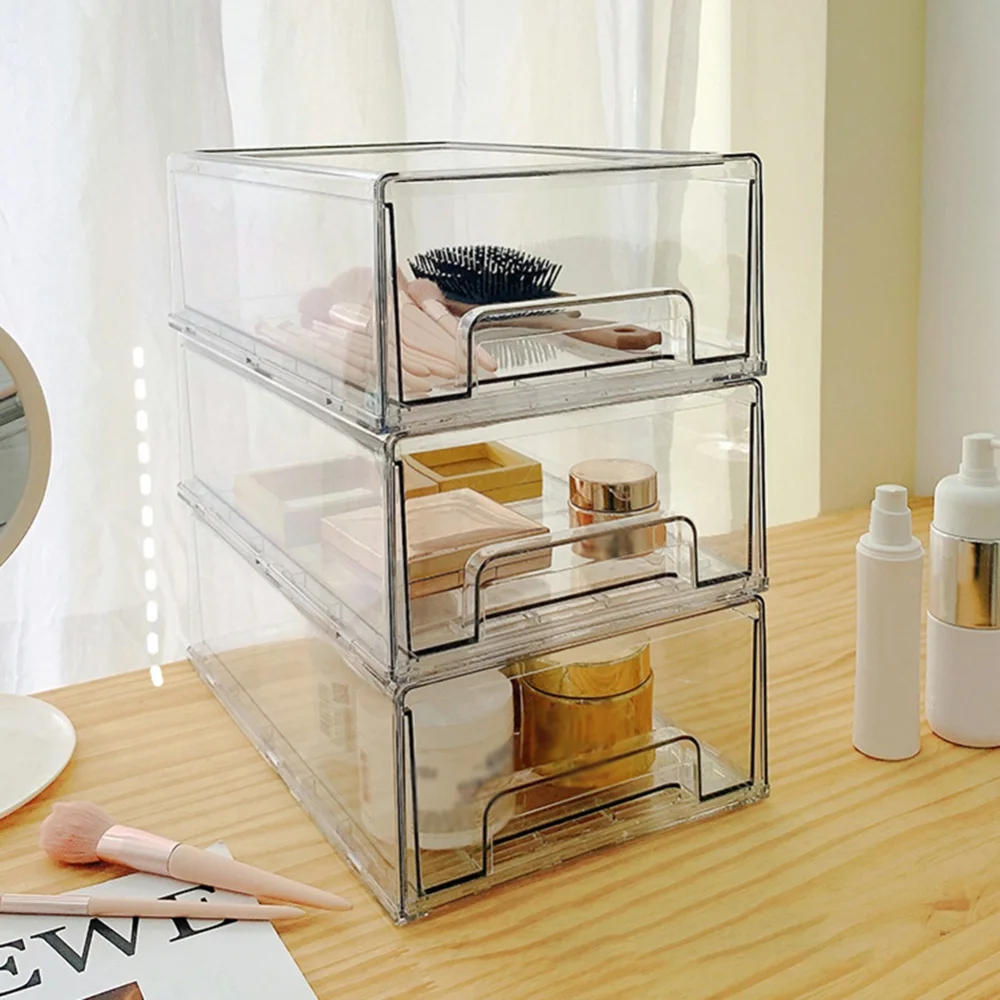 Настольный ящик для хранения пыленепроницаемый прозрачный пластиковый