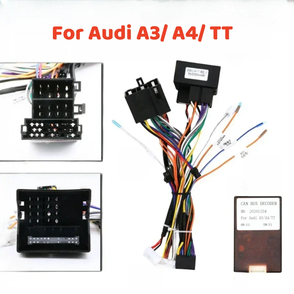 Автомобильный радиоприемник Canbus Box декодер для Audi A3 A4 TT 16PIN жгут проводов разъем