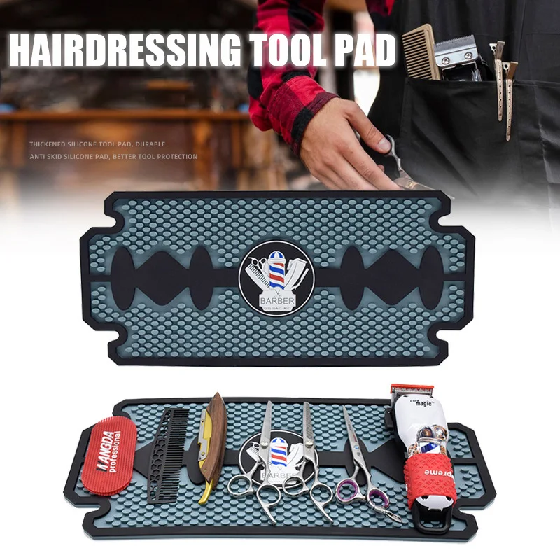 

Hairdressing Tool Pad Barber Non-Slip Station Mat Clippers Scissors Trimmers Holder Haircut Tools Storage Barbershop Anti-skid