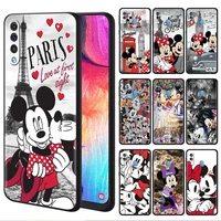 cell phone case for samsung galaxy a50 a51 a71 a52 a12 a22 black shockproof funda a20s a30 m31 m51 cover american minnie mouse