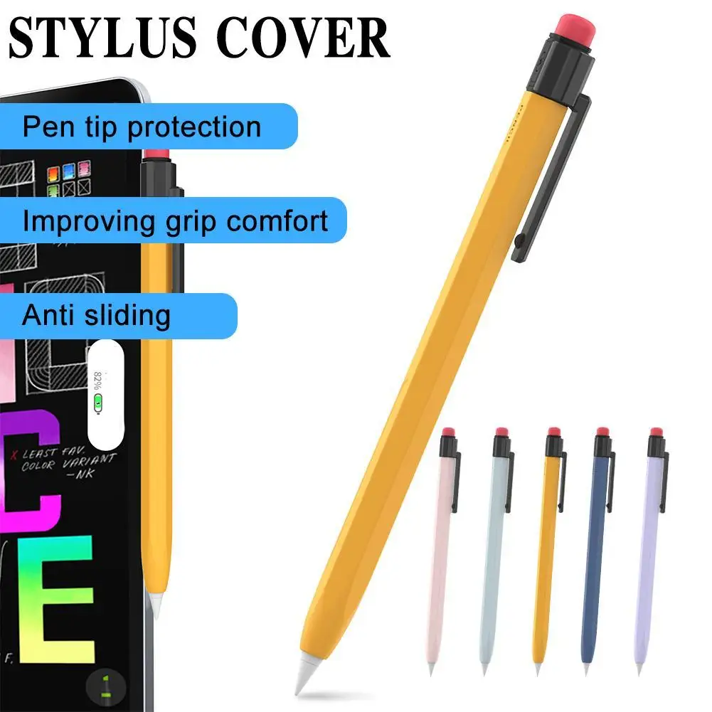 

Stylus Cover Silicone Pen Case For Apple Pencil 1 2 Color Matching Stylus Protective Case Non-slip Anti-fall IPad Pen 2 1 Cover