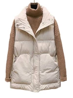 2022 womens down cotton body warm vest coat winter new ladies casual waistcoat female sleeveless long vest jacket slim