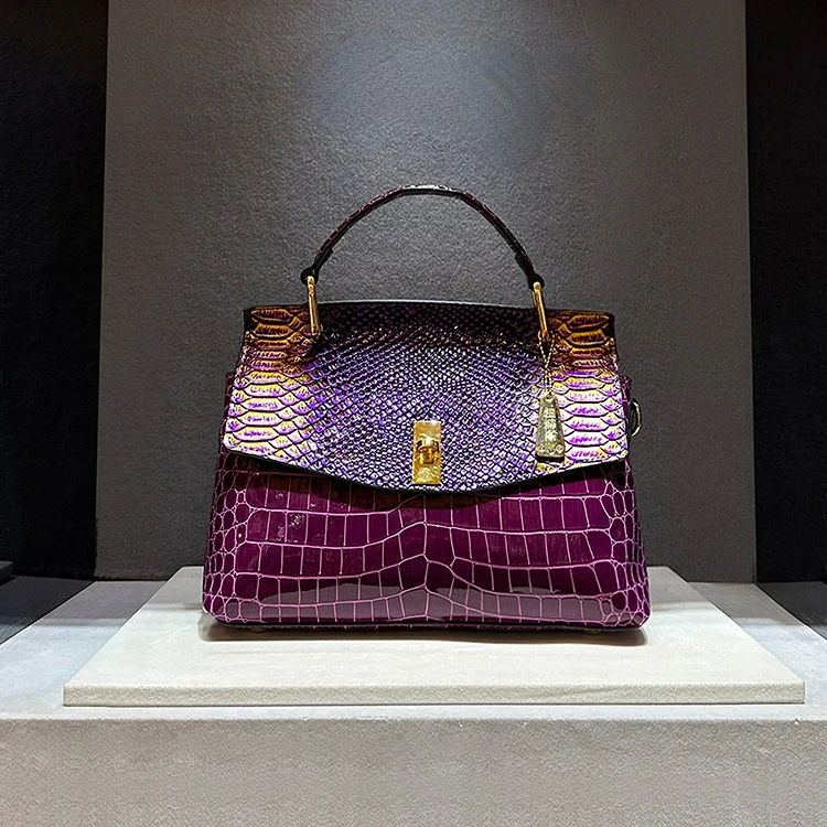 

Роскошный дизайнерский бренд Bolsa Feminina 2023 новые сумки из воловьей кожи крокодила для женщин модная сумка под змеиную кожу женская сумка Лидер продаж
