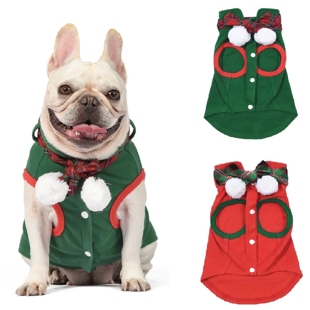 

Зимняя одежда для собак, Рождественский жилет, клетчатое пальто без рукавов, одежда для домашних животных, Рождественская одежда с оленем, одежда для чихуахуа, щенка, одежда для домашних животных