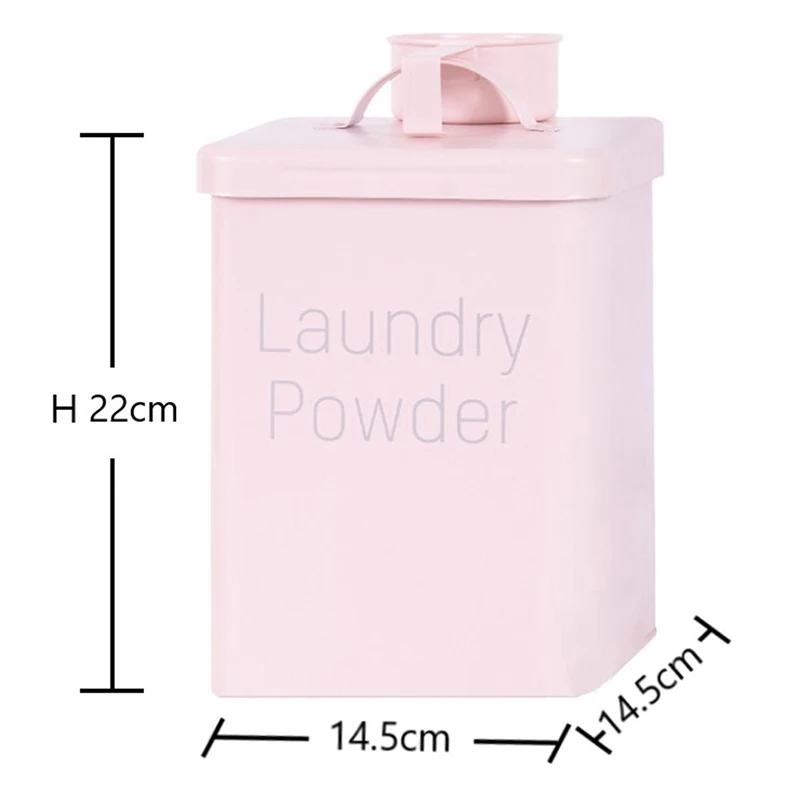 

Laundry Washing Powder Storage Tin Box Light Large Grain Rice Organizer Container Sealed Box with Spoon Airtight Lid