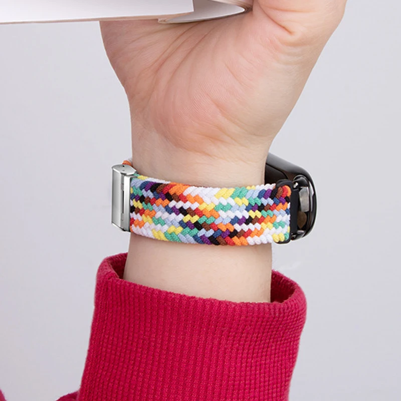 Solo Loop Strap For Xiaomi Mi Band 8 Elastic Braided Nylon Adjustable Watchband Correa Bracelet For miband 8 miband8 Accessories