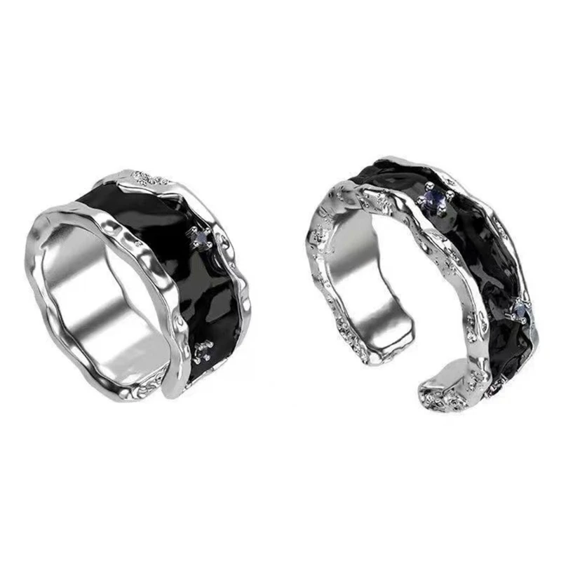 

Copper Rings Gothic Diamonds-encrusted Adjustable Rings Women Party Casual Rings 264E