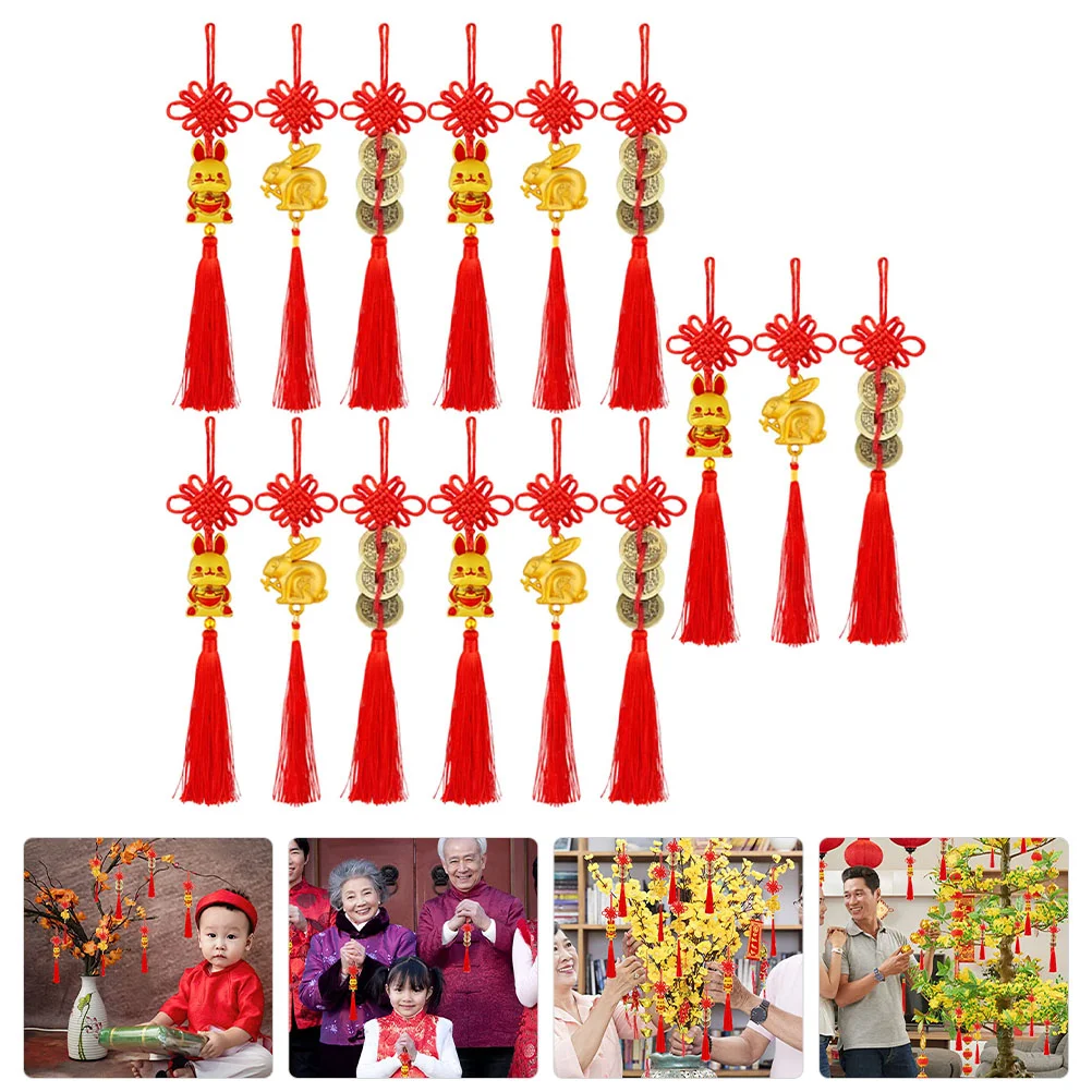

Chinese Year New Rabbit Hanging Knot Decorations Decoration Ornament Lucky Charm Tassel Pendant Shui Feng Ornaments Charms Car