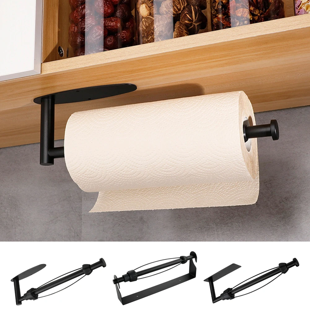 

Stainless Steel Wall Toilet Paper Roll Holder Black Silver With Damping Toilet Paper Holder for Bathroom Stick Wall Towel Rack