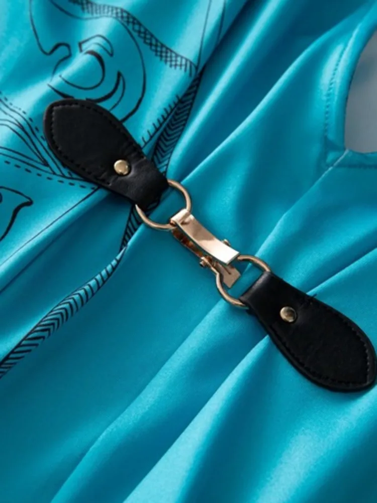 Женское платье с длинным рукавом летучая мышь V-образным вырезом и высокой талией