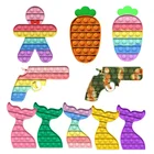 Фиджет-игрушки, новинка, Kawaii, морковь, пряник, человек, Русалка, поп-это, облегчение беспокойства, игрушка для пальцев, снятие стресса, поп-инструмент, подарок для детей