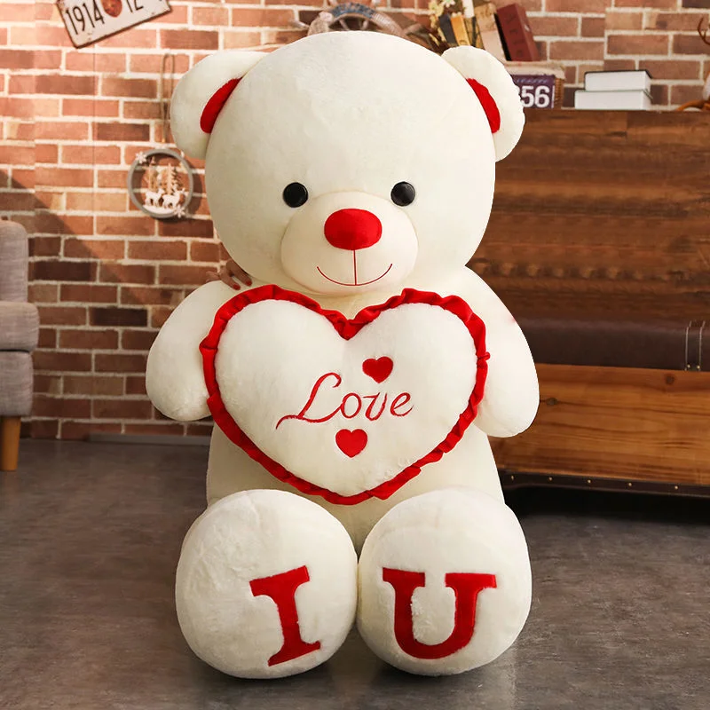 100cm Big I LOVE YOU Teddy Bear Plush Toy Lovely Huge Stuffed Soft Bear Doll Lover Bear Kids Toy Birthday Gift For Girlfriends images - 6