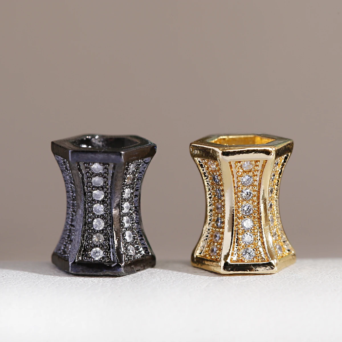 

Brass Inlaid Zirconium Slender Waist Beads DIY For Making Bracelet Necklace Jewelry Accessories