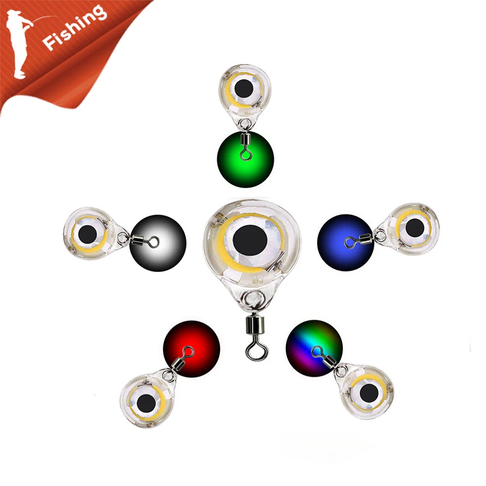 

2pcs Fishing Lure Trap Light Deep Drop Underwater Eye Shape Fishing Squid Bait Luminous Lure Lamp Lure Lamp for Attracting Fish